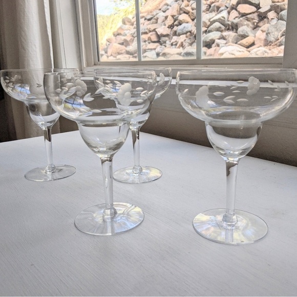 Princess House Crystal Margarita Glasses - Set of 4 Heritage Romance - Picture 1 of 10